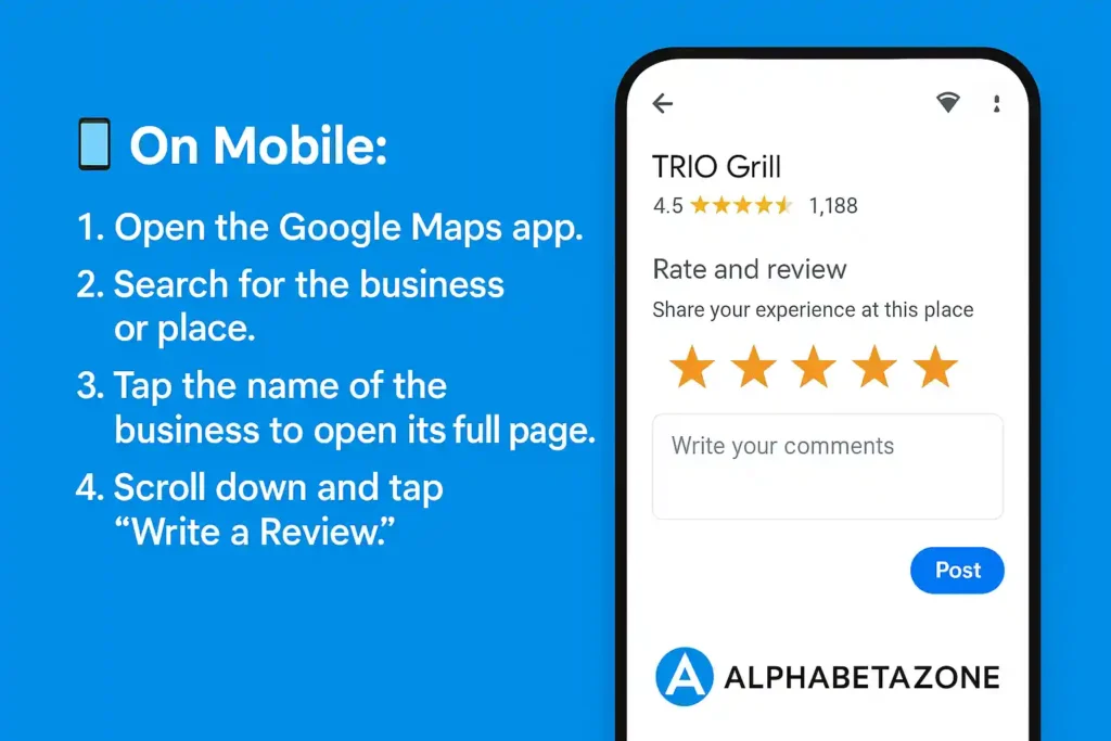 how to write a google review on mobile